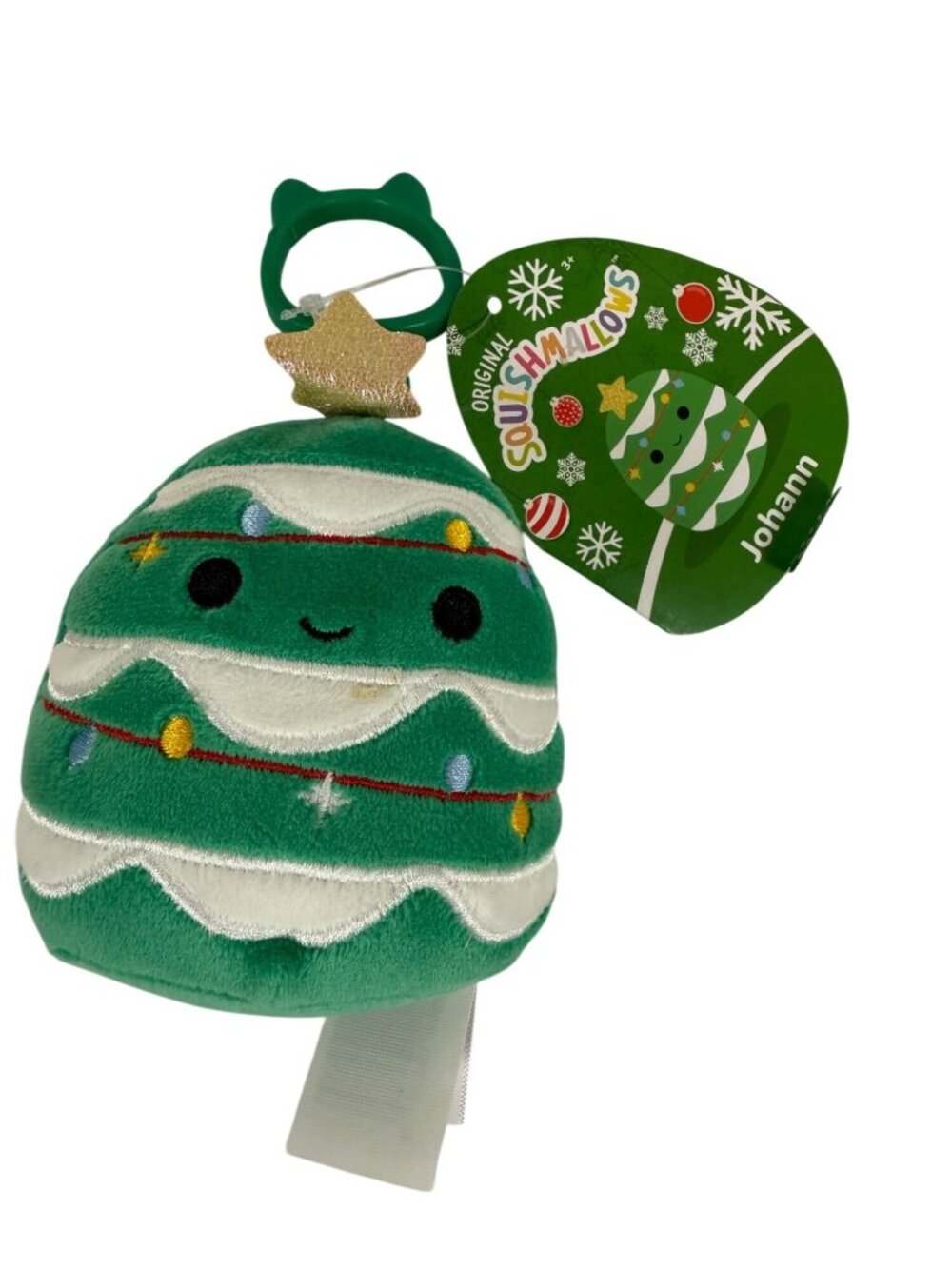 Squishmallows Johann Christmas Tree Clip-On Plush 4 Inches Jazwares Ornament